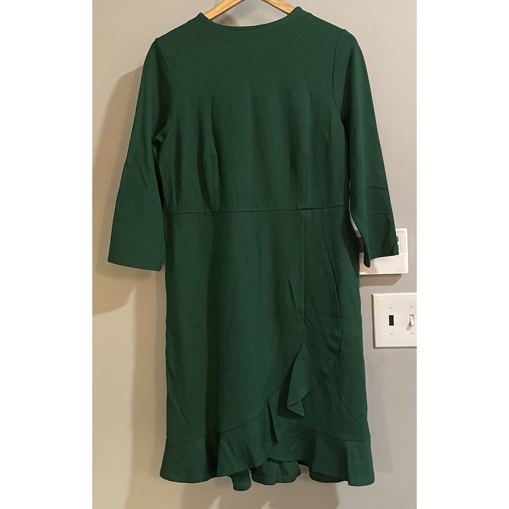 J Jill Ponte Shift Dress Pockets 3/4 Sleeves Stretch Minimalist Womens Medium